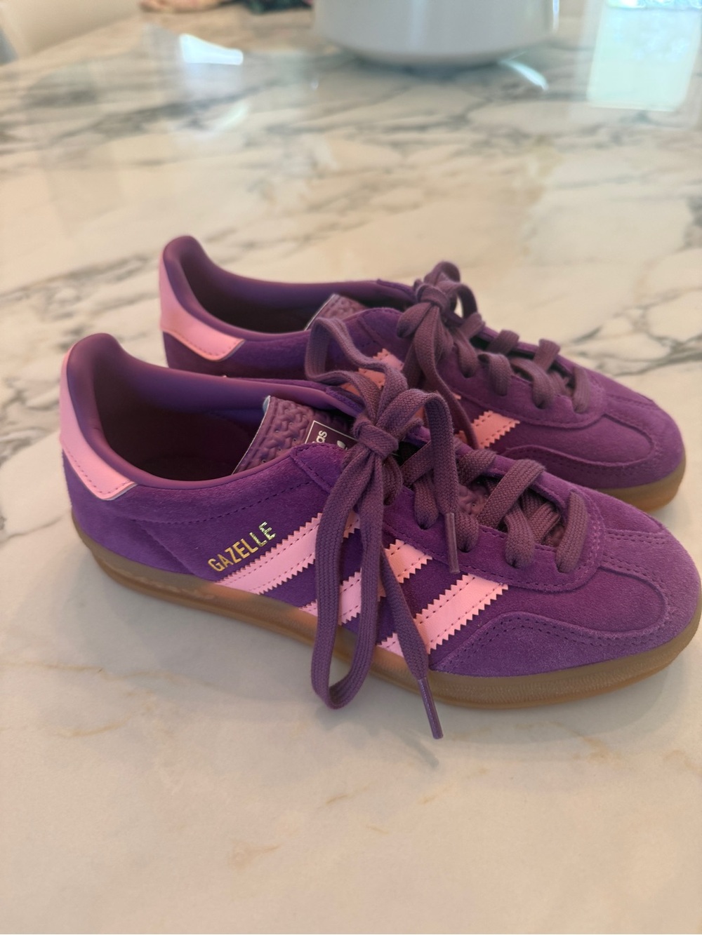 adidas Purple and Pink Gazelle Suede Sneakers